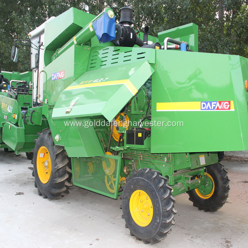 self-propelled wheat combine harvesting